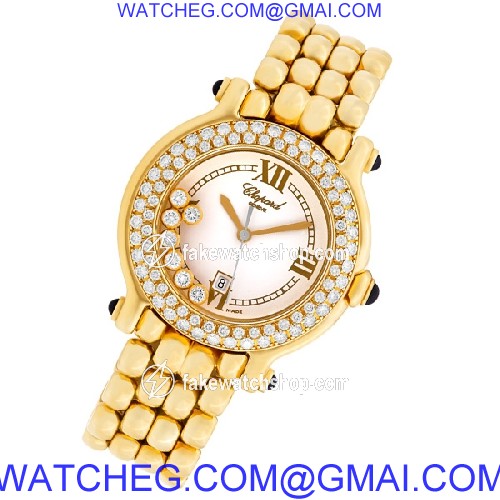 Chopard 27/6137-23 Happy Sport Quartz Female 18k yellow gold