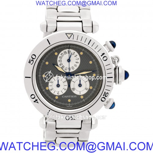 Cartier 1352-1 Pasha Chronograph Quartz Female Stainless Steel