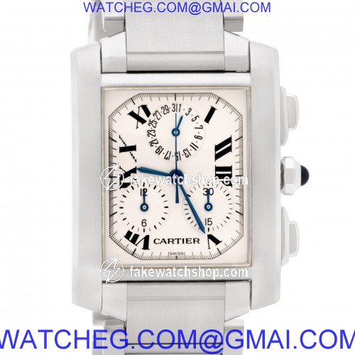 Cartier W51001Q3 Tank Francaise Quartz Male Stainless Steel