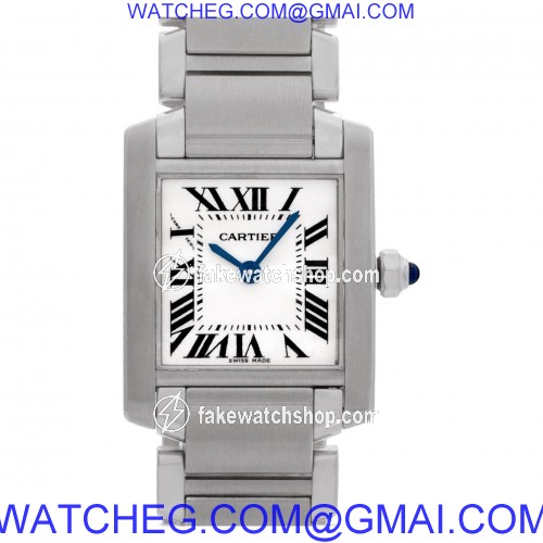 Cartier 2384 Tank Francaise Quartz Female Stainless Steel