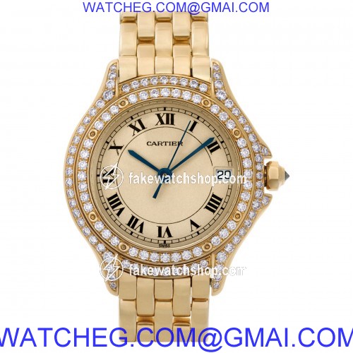 Cartier C887907 Cougar Quartz Female 18k yellow gold