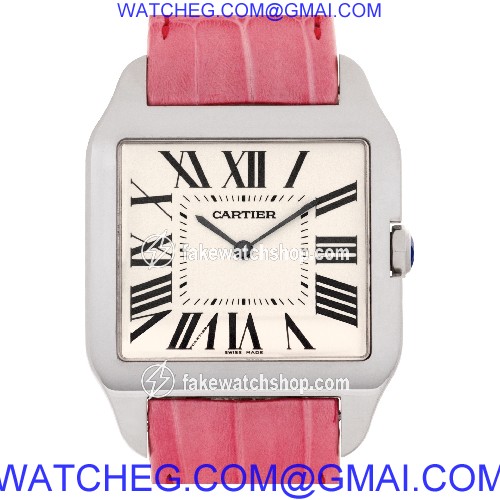 Cartier W2007051 Santos Dumont Manual Unisex 18k White Gold