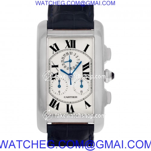 Cartier 2312 Tank Americaine Quartz Unisex 18k White Gold