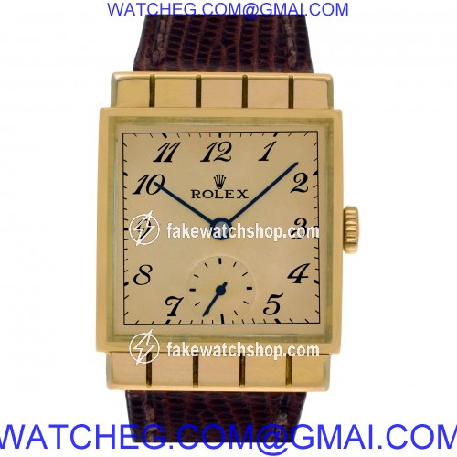 Rolex 3570 Square Manual Unisex 18k rose gold