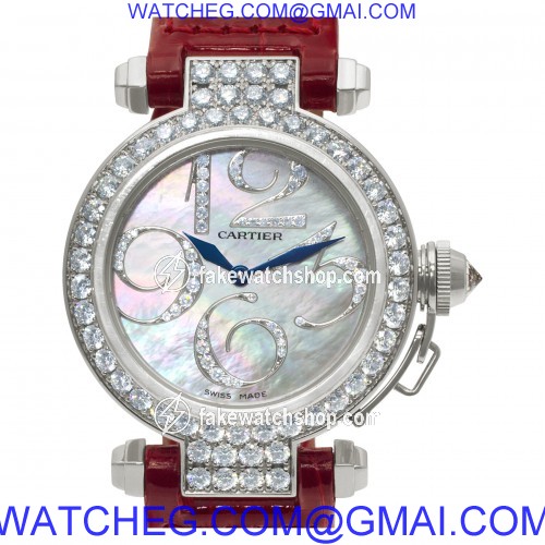 Cartier wj123221 Pasha 32 Quartz Female 18k White Gold