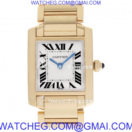 Cartier W50002N2 Tank Francaise Quartz Female 18k Yellow Gold
