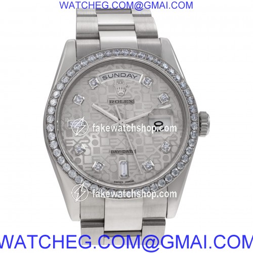 Rolex 118239 Day-Date Automatic Unisex 18k White Gold