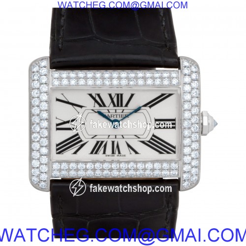 Cartier WA301370 Divan Quartz Female 18k White Gold
