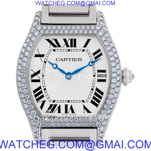 Cartier WA5038W9 Tortue Manual Female 18k White Gold