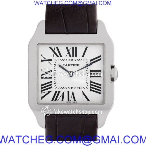 Cartier W2009451 Santos Dumont Quartz Unisex 18k White Gold