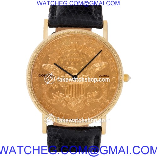 Corum 380684 $20 Coin Quartz Male 18k yellow gold