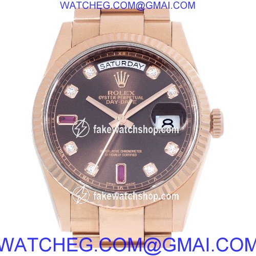 Rolex 118235F Day-Date Automatic Unisex 18k rose gold
