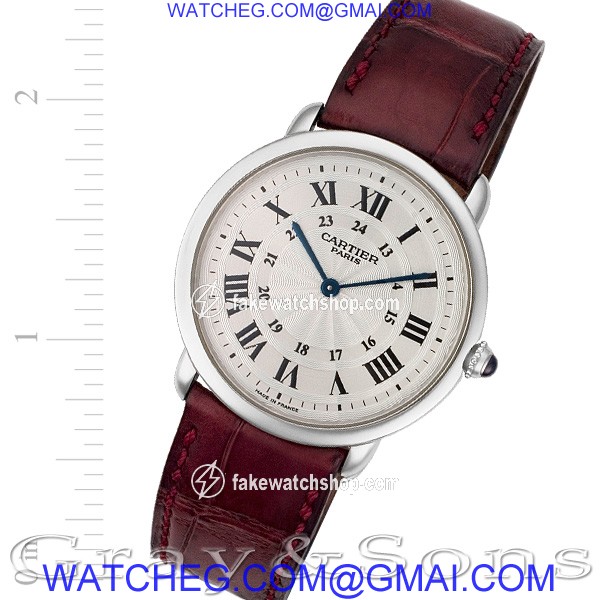 Cartier 2452 b Ronde Solo Manual Male Platinum