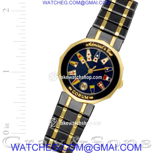 Corum 3961031V52 Admirals Cup Quartz Female 18k gold & blue steel