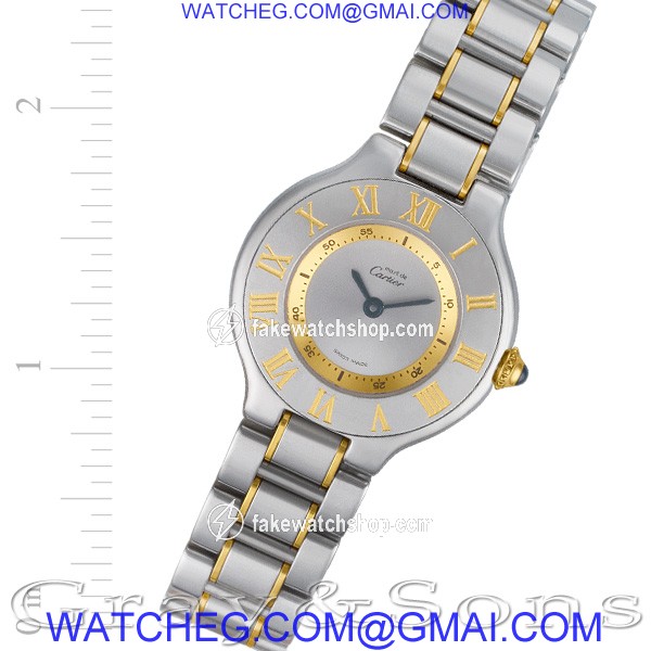 Cartier W10072R6 Must 21 Quartz Female 18k gold & Stainless Steel