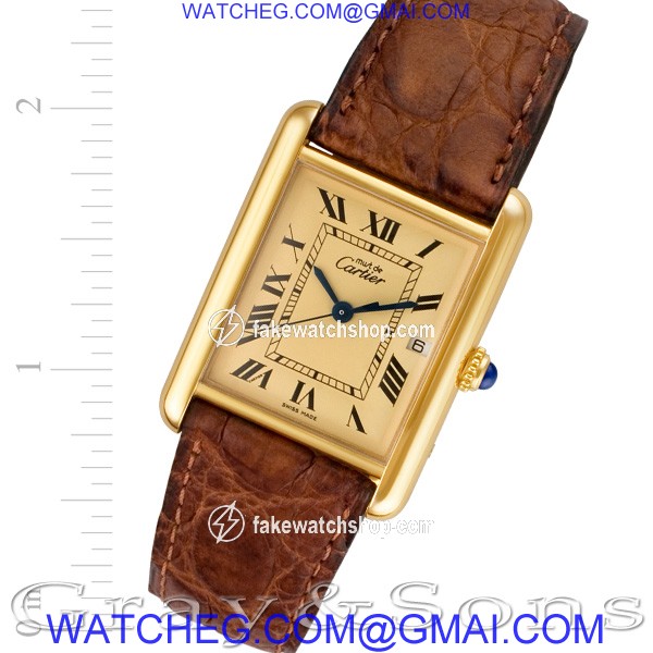 Cartier w1017454 Tank Vermeil Quartz Male Vermeil