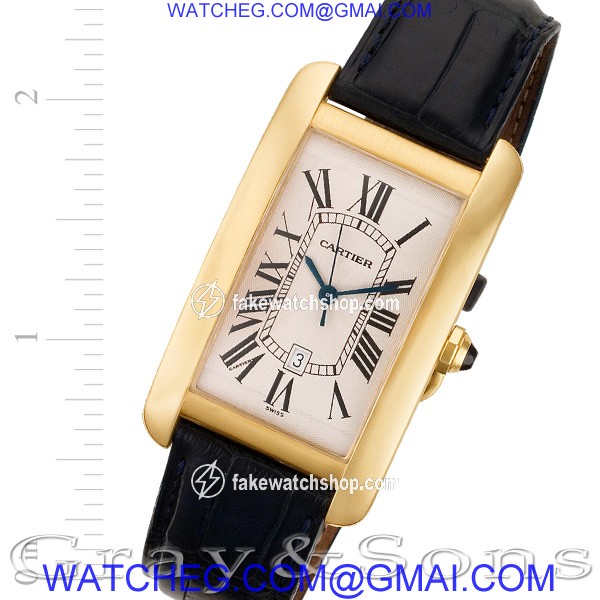 Cartier 1740 Tank American Automatic Male 18k yellow gold