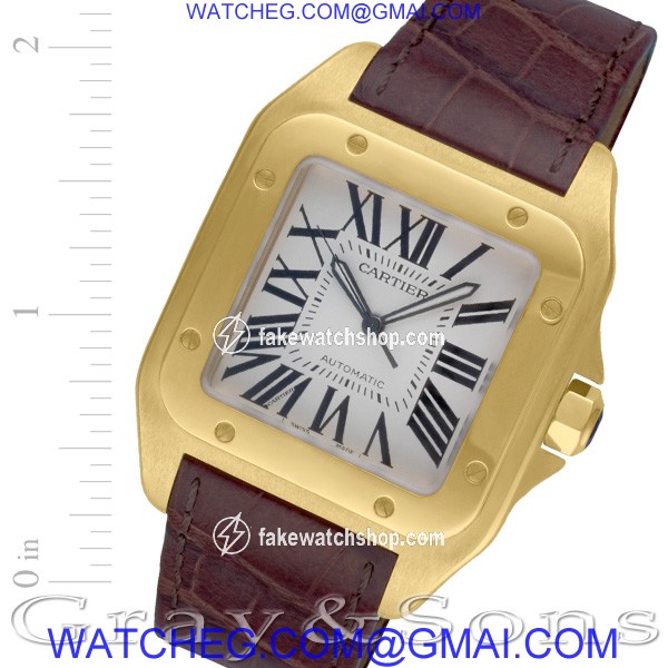Cartier W20071Y1 Santos 100 Automatic Male 18k yellow gold