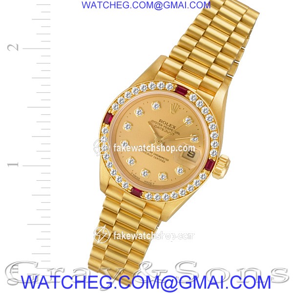Rolex 69068 Datejust Automatic Female 18k Yellow Gold