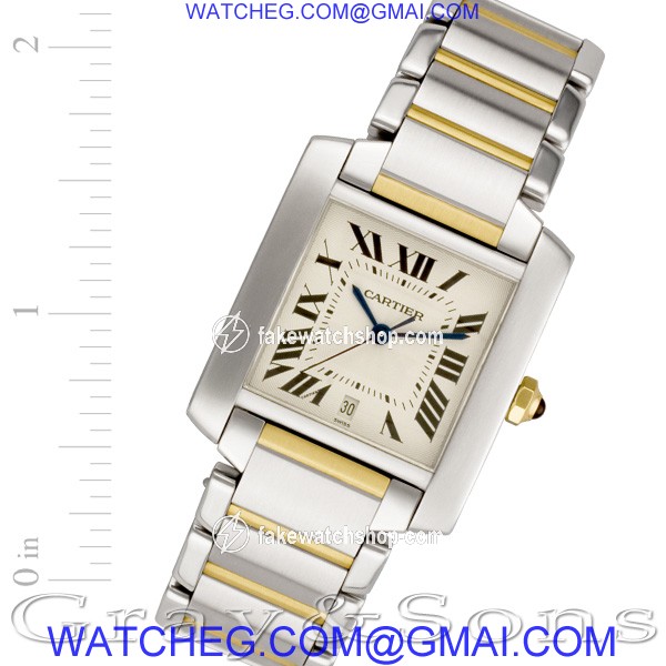 Cartier W51005Q4 Tank Francaise Automatic Male 18k gold & Stainless Steel