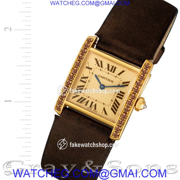 Cartier 1821 Tank Francaise Quartz Male 18k yellow gold