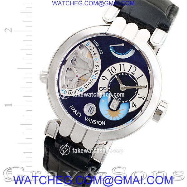 Harry Winston 200-MMTZ39 Excenter Timezone Manual Male Platinum