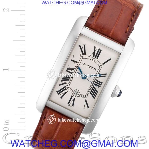Cartier W2603256 Tank American Automatic Male 18k White Gold