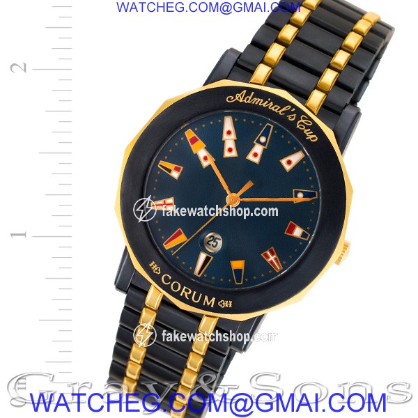 Corum 99.430.31.V585 Admirals Cup Quartz Male 18k gold & blue steel