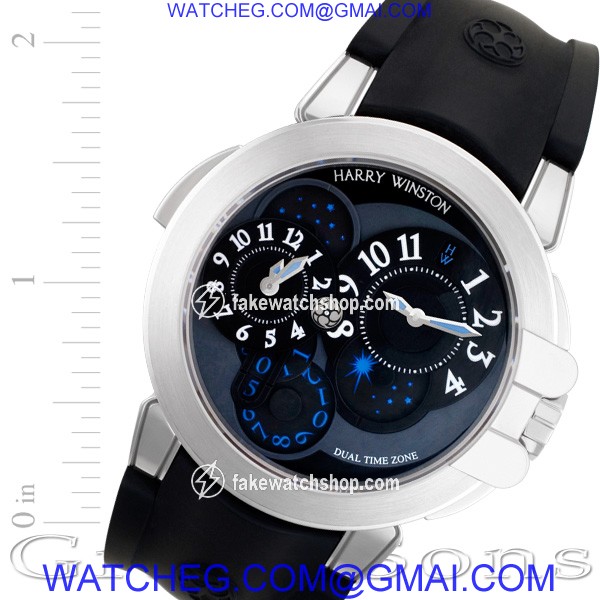 Harry Winston OCEATZWW002 Dual Time Automatic Male 18k White Gold