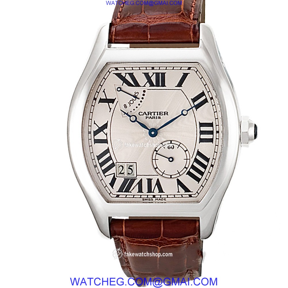 Cartier w1545951 Tortue Manual Male 18k White Gold