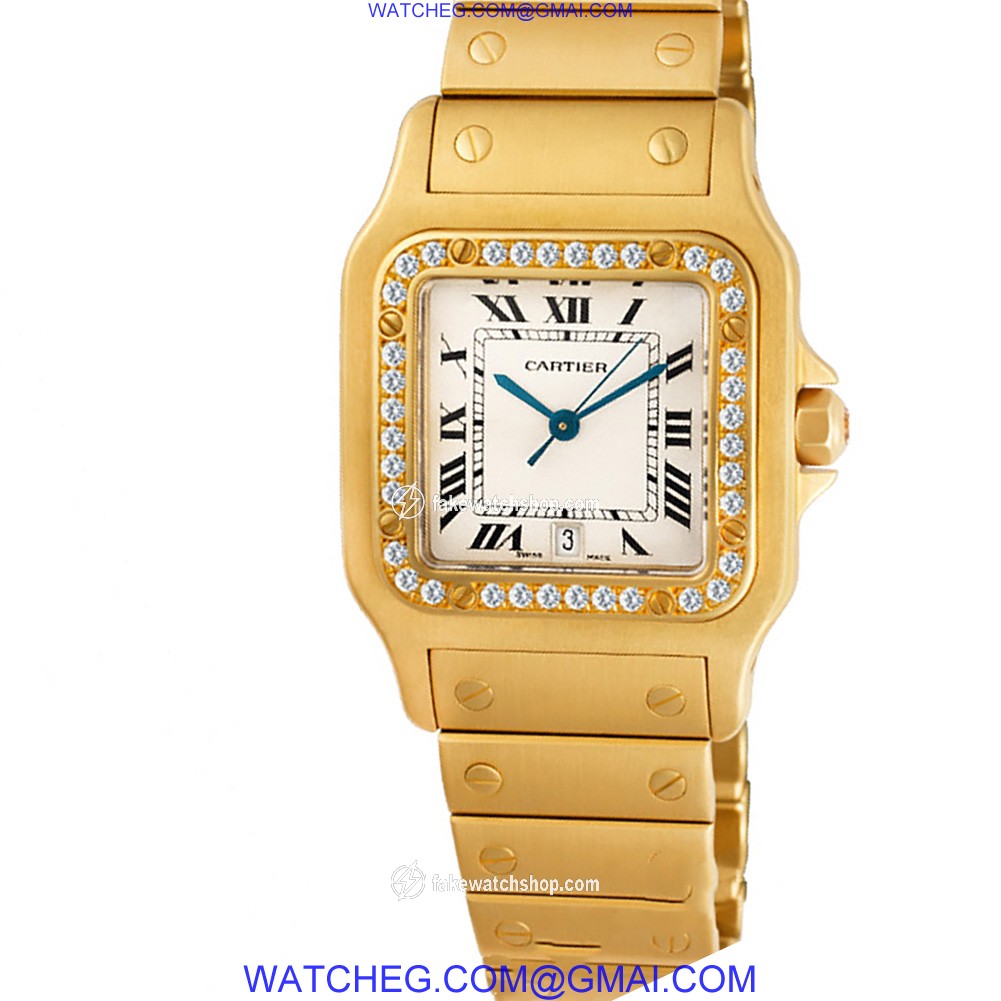 Cartier wm3001C5 Santos Quartz Unisex 18k yellow gold