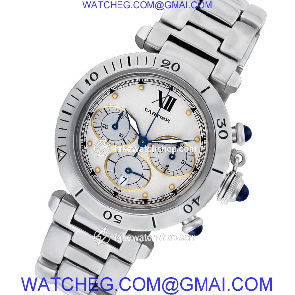 Cartier 1050 Pasha Quartz Male Stainless Steel