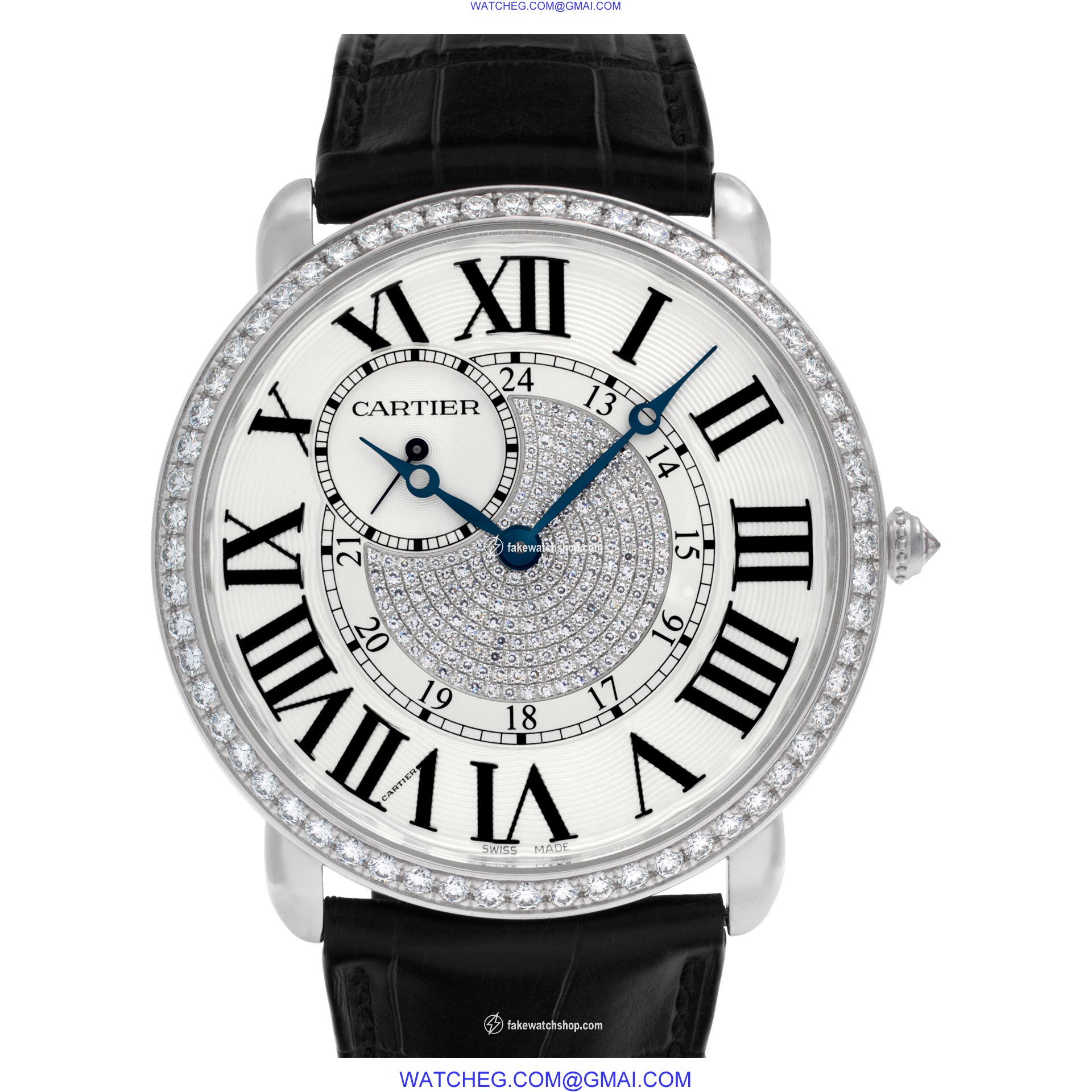 Cartier WR007004 Ronde Louis Manual Unisex 18k White Gold