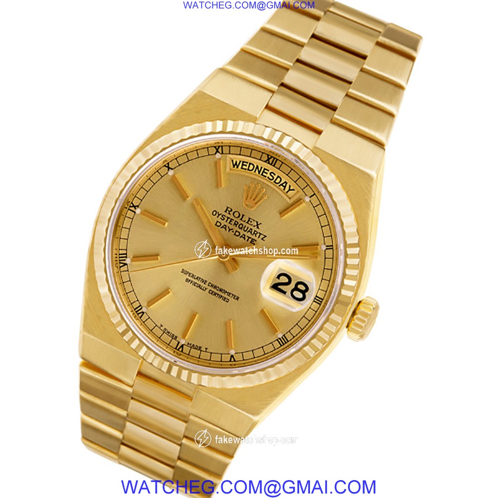Rolex 19018 Oysterquartz Day Date Quartz Male 18k yellow gold