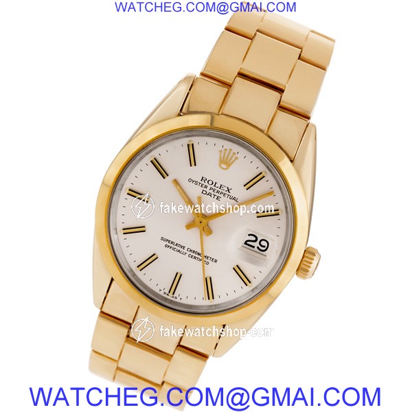 Rolex 1550 Date Automatic Male 14k Gold Plated