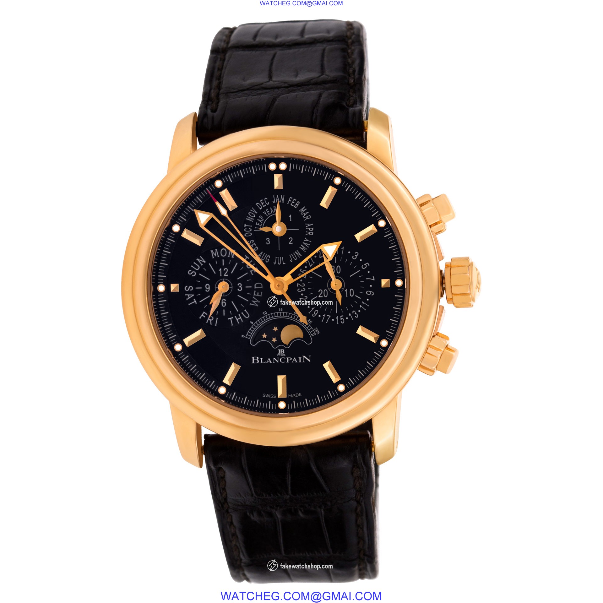 Blancpain 2685F-3630-53B Leman Automatic Male 18k rose gold