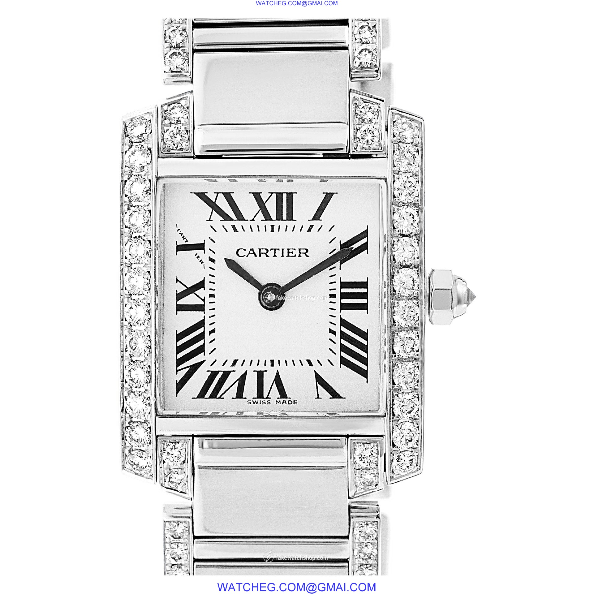 Cartier 2403 Tank Francaise Quartz Female 18k White Gold