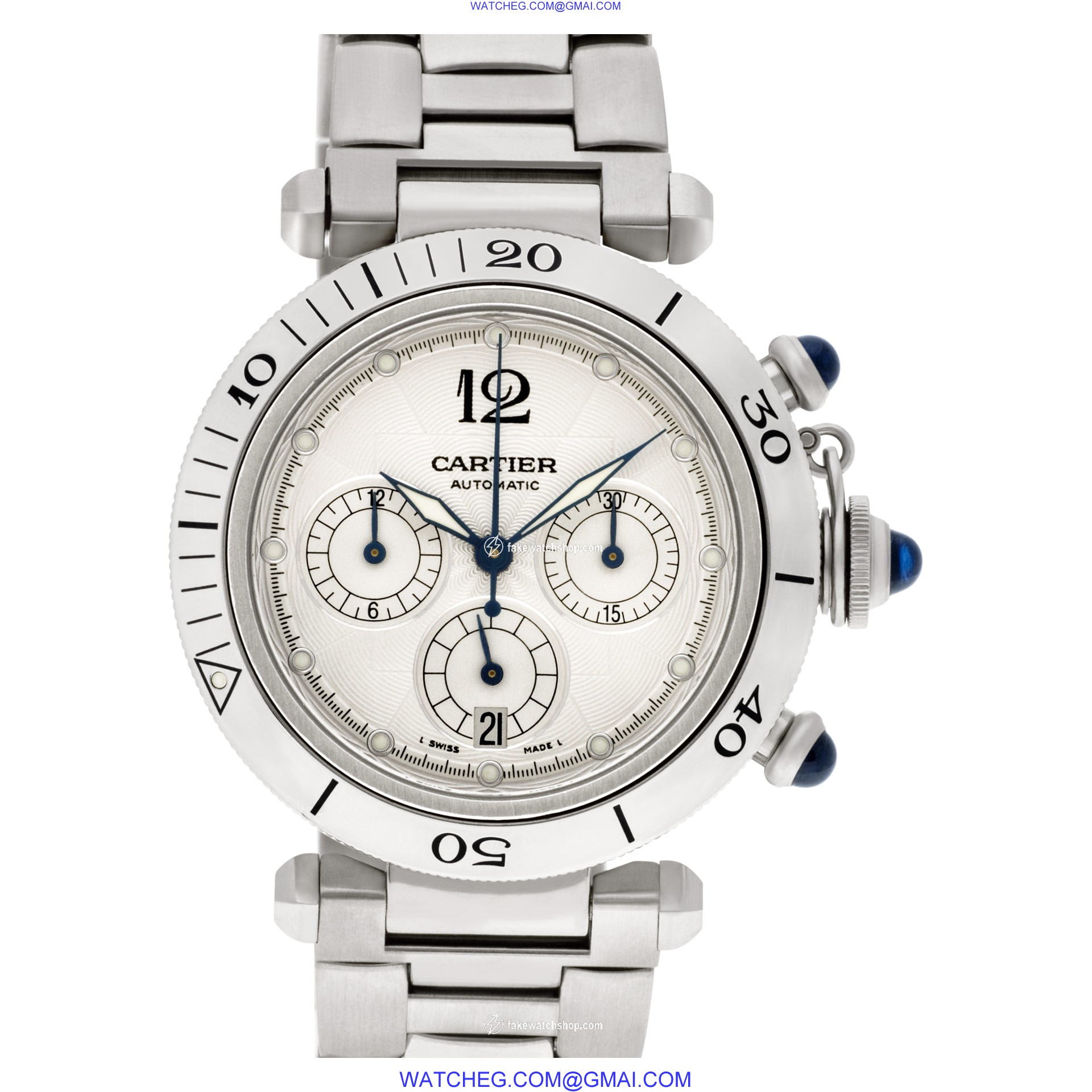 Cartier W31018H3 Pasha Chronograph Automatic Male Stainless Steel