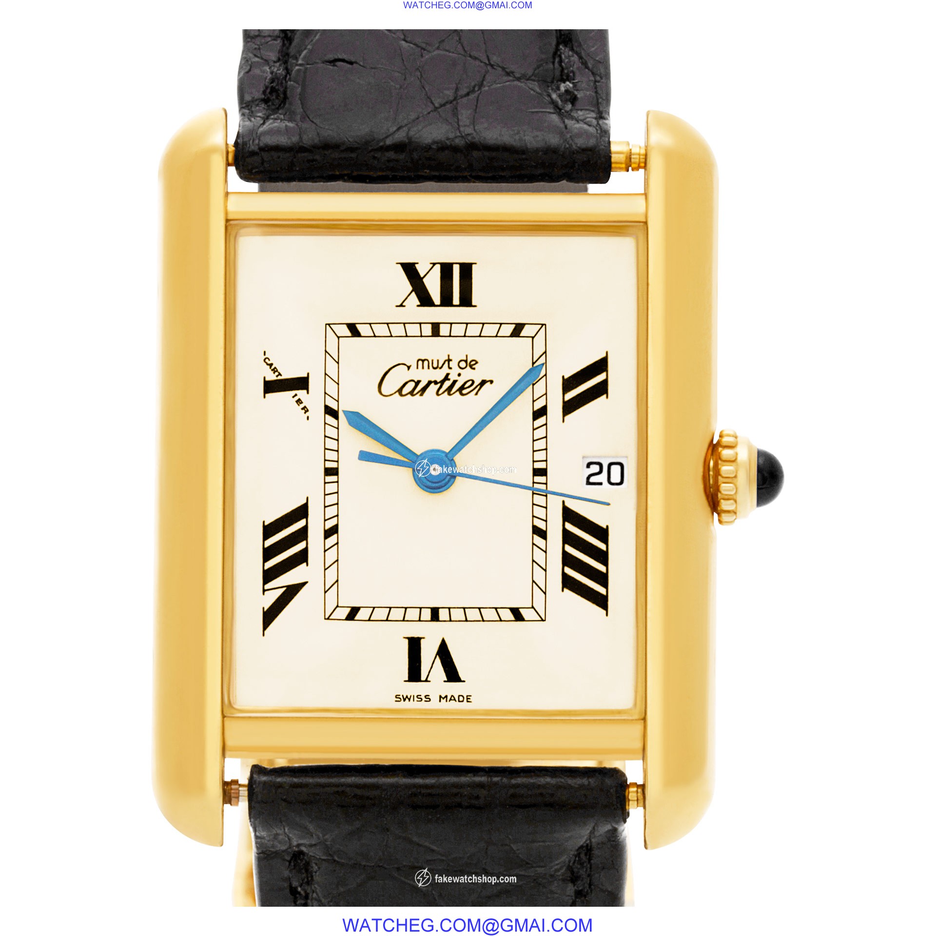 Cartier 2413 Tank Quartz Male Vermeil