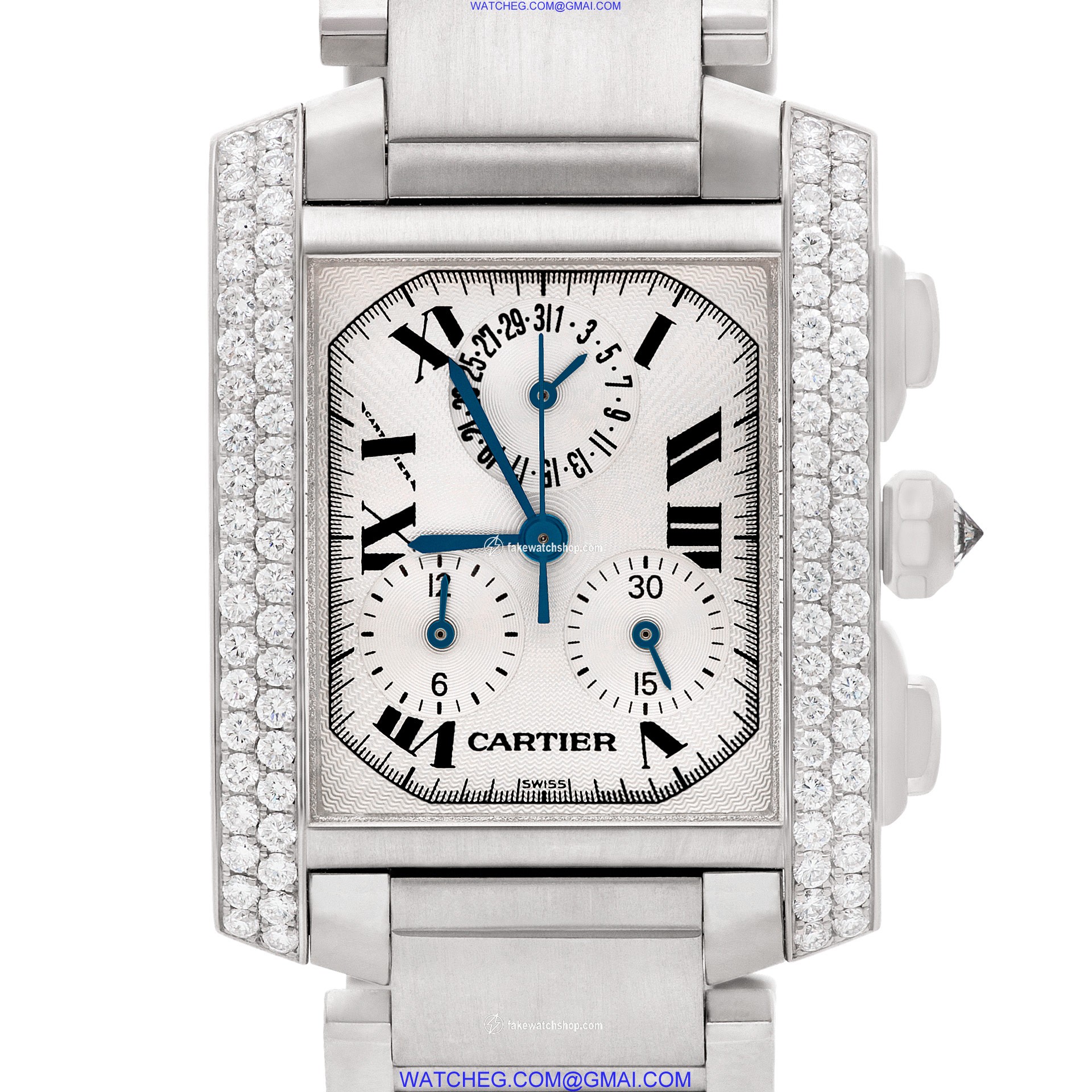 Cartier 2367 Tank Francaise Automatic Unisex 18k White Gold