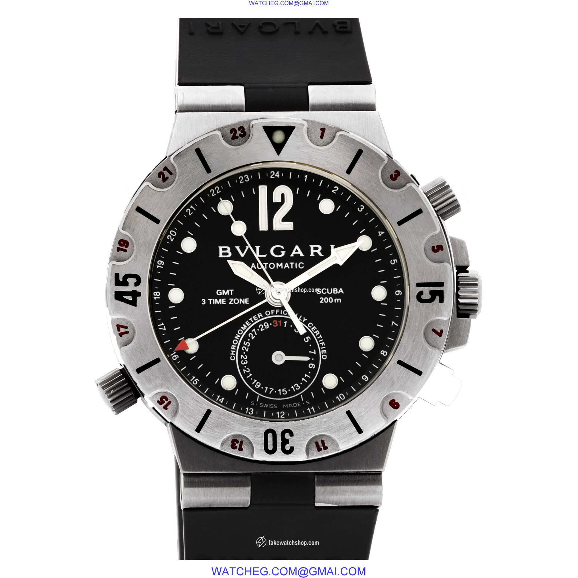 Bvlgari SD38 S GMT Scuba Automatic Unisex Stainless Steel