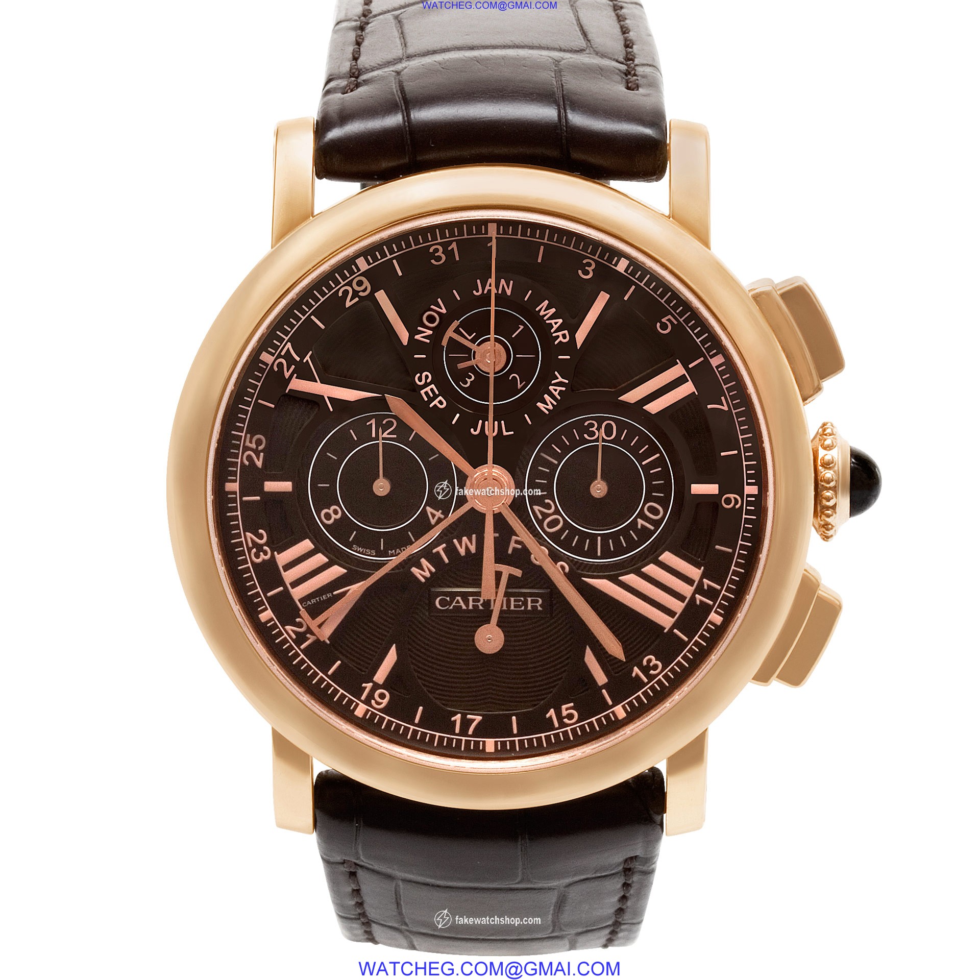 Cartier  W1556225 Rotonde Automatic Male 18k rose gold