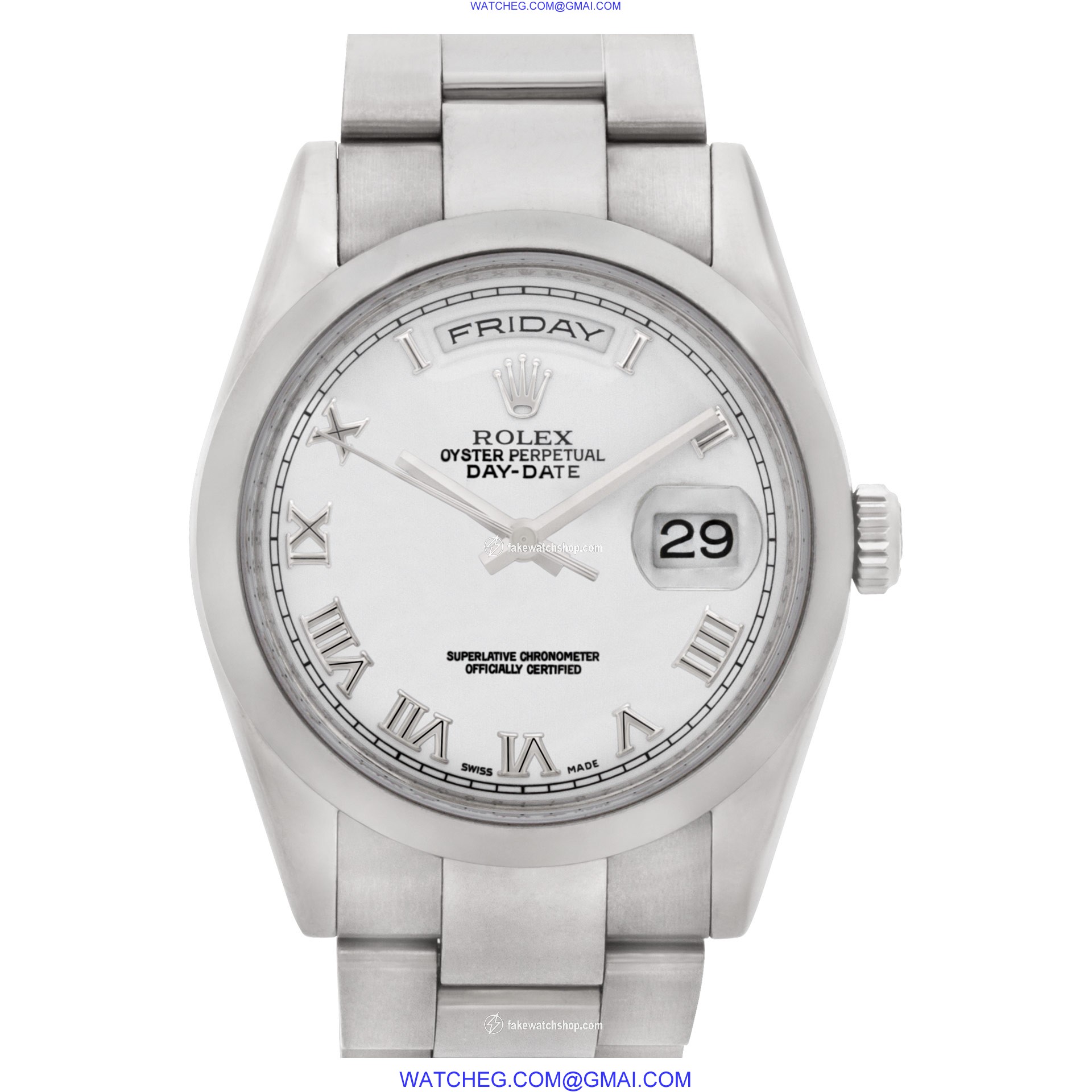 Rolex 118209 Day-Date Automatic Male 18k White Gold
