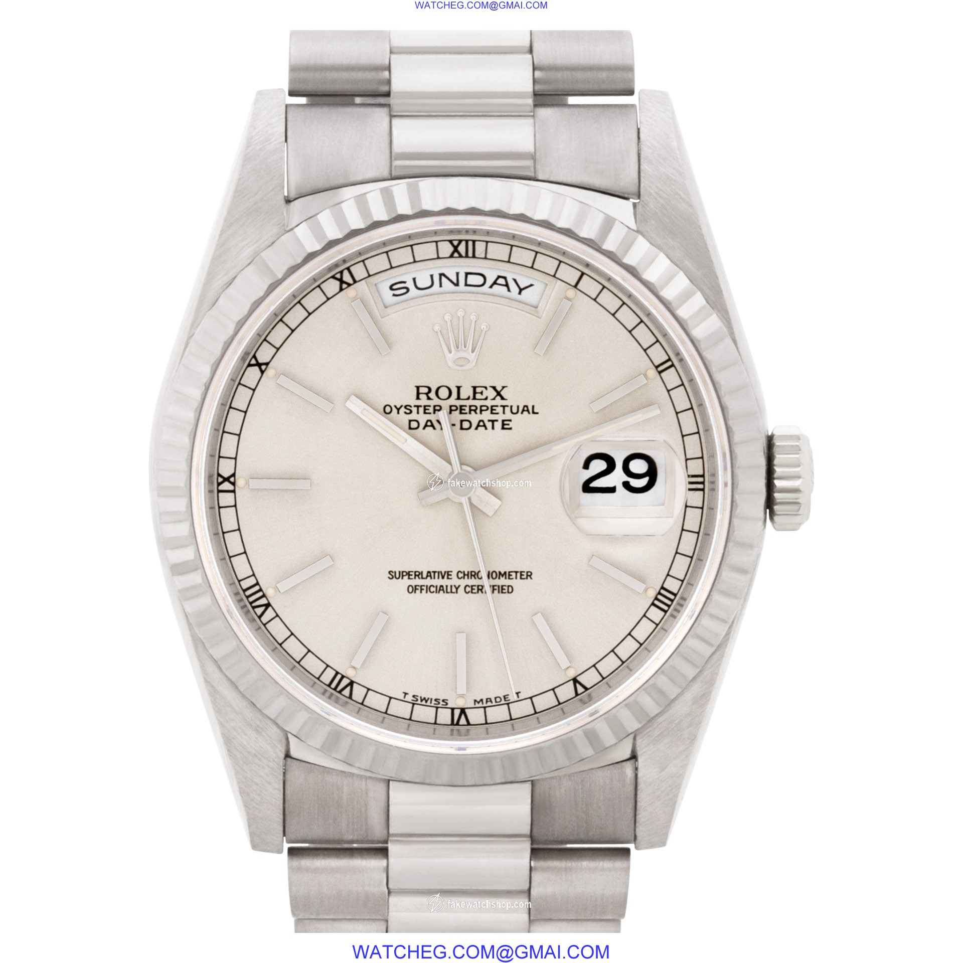 Rolex 18239 Day-Date Automatic Male 18k White Gold