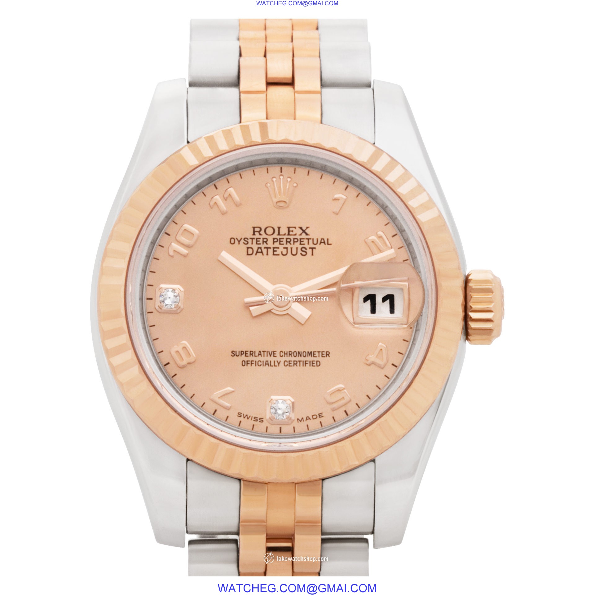 Rolex 179171 Datejust Automatic Female 18k rose gold & stainless steel
