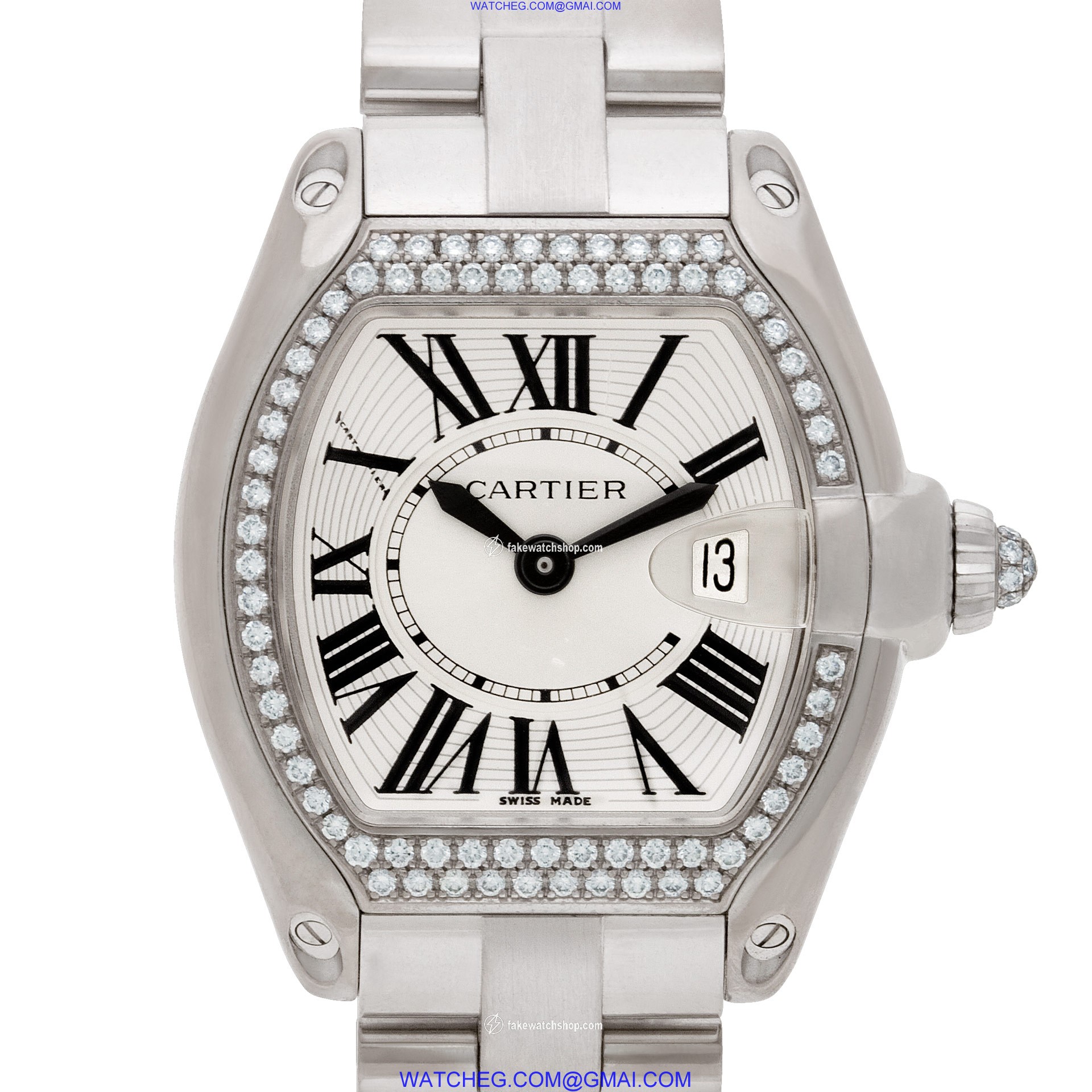 Cartier WE5002X2 Roadster Quartz Female 18k White Gold