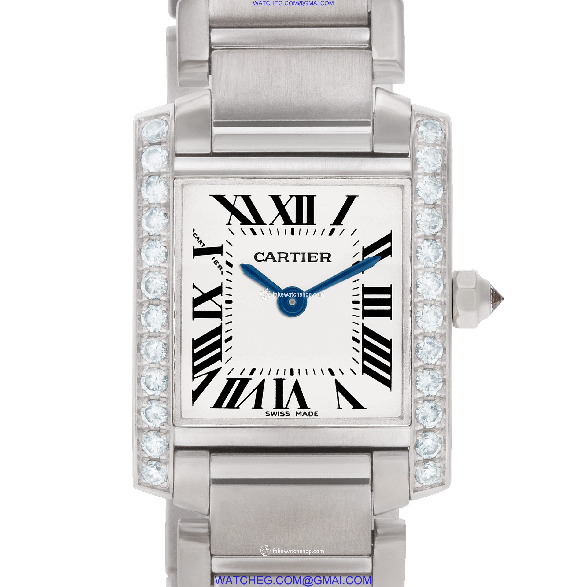 Cartier WE1002S3 Tank Francaise Quartz Female 18k White Gold
