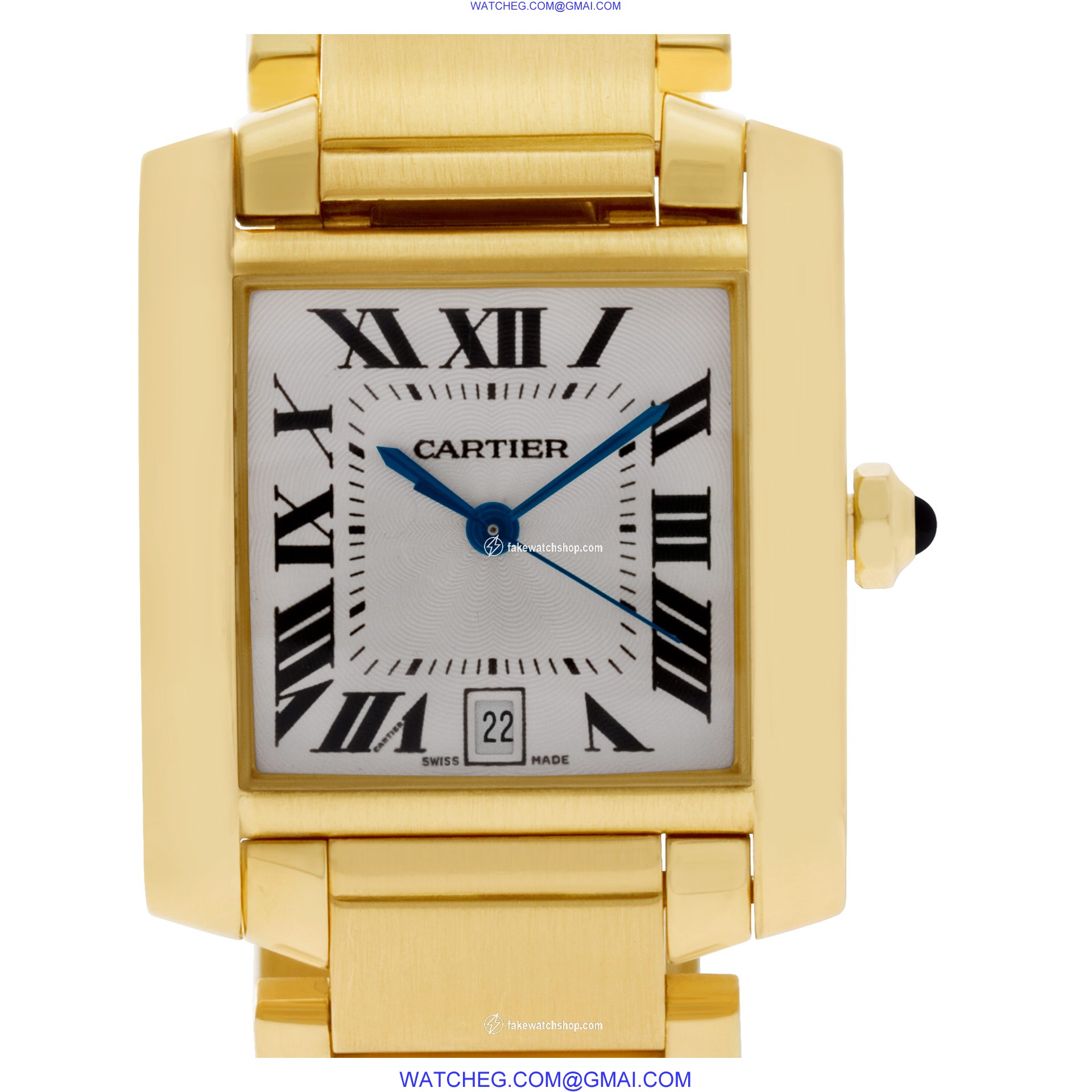 Cartier W5001R2 Fine Pre-owned Cartier Watch Tank Francaise Automatic Male 18k yellow gold