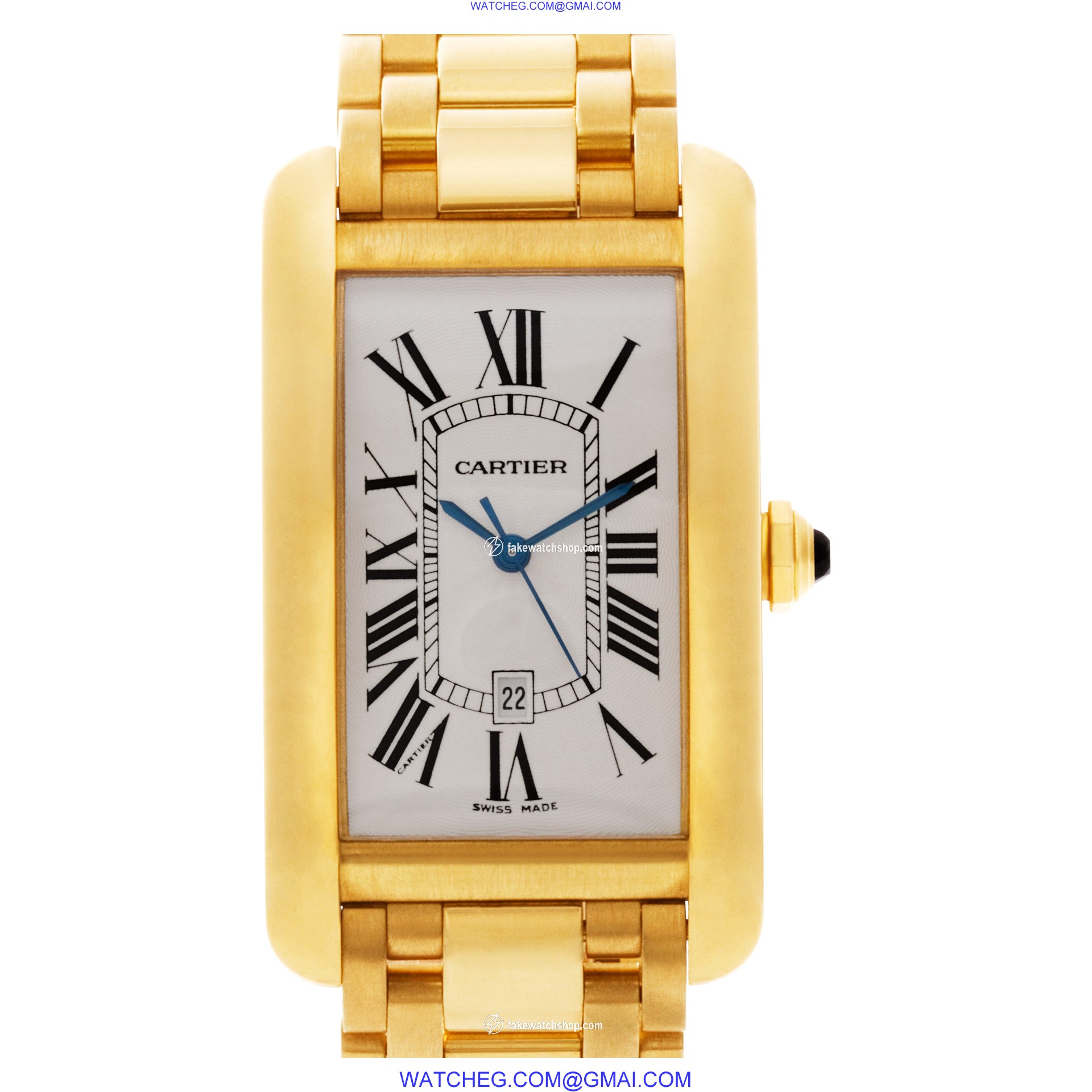 Cartier W26031K2 Tank American Automatic Male 18k Yellow Gold