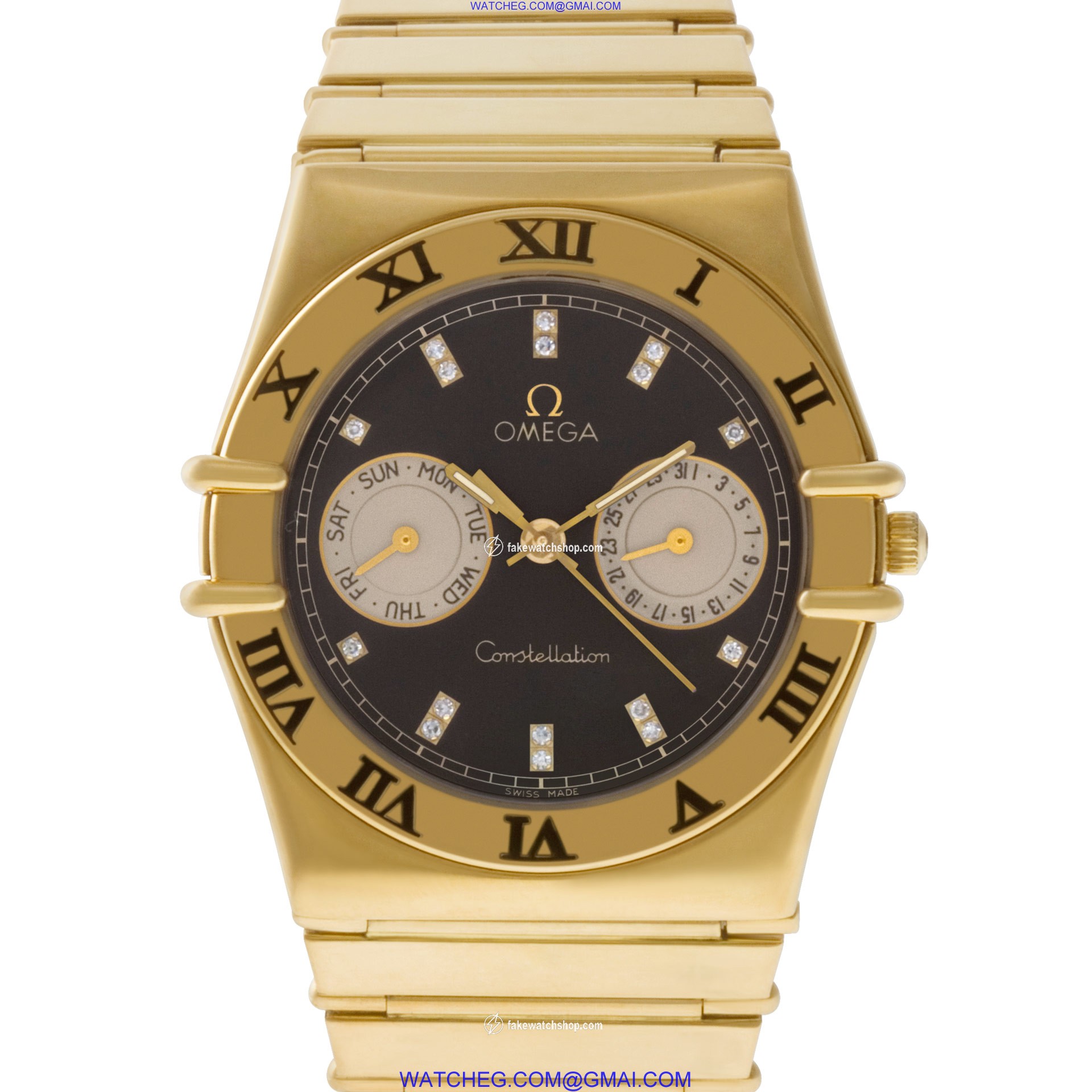 Omega 398.0873 Constellation Quartz Male 18k Yellow Gold